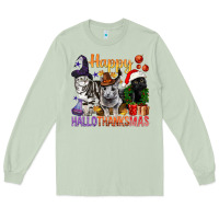 Happy Hallothanksmas Cats Long Sleeve Tee | Teevron
