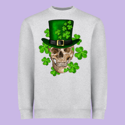 St. Patrick's Day Skull Heavyweight Sweatshirt Designed By Ranaportraitstore