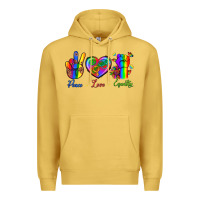 Antique Gold Peace Love Equality Premium Hoodie - BundleAndBundleShop