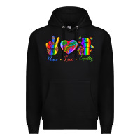 Black Peace Love Equality Premium Hoodie - BundleAndBundleShop