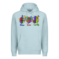 Blue Mist Peace Love Equality Premium Hoodie - BundleAndBundleShop