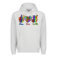 Dove Grey Peace Love Equality Premium Hoodie - BundleAndBundleShop