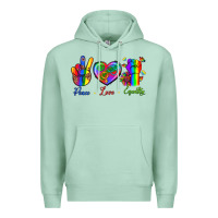 Seafoam Peace Love Equality Premium Hoodie - BundleAndBundleShop