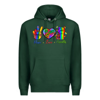 Sports Green Peace Love Equality Premium Hoodie - BundleAndBundleShop