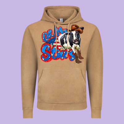 Oh My Stars Cow Vintage Hoodie Designed By Zillion Design Studio