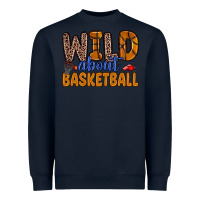 Navy wild about basketball Heavyweight Sweatshirt - Zillion Design Studio