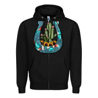 Black cactus horseshoe Zipper Hoodie - JahusDesignShop