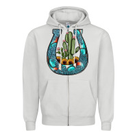 Dove Grey cactus horseshoe Zipper Hoodie - JahusDesignShop