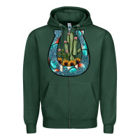 Sports Green cactus horseshoe Zipper Hoodie - JahusDesignShop