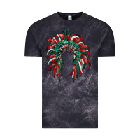 Cloud Black mexican flag indian headdress Vintage Tee - RanaPortraitStore