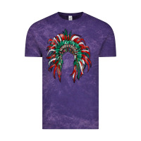 Cloud Purple mexican flag indian headdress Vintage Tee - RanaPortraitStore
