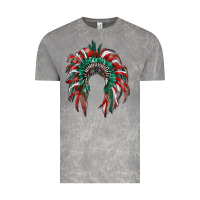Cloud Rock mexican flag indian headdress Vintage Tee - RanaPortraitStore