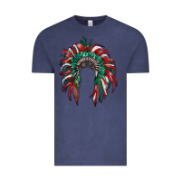Vintage Denim mexican flag indian headdress Vintage Tee - RanaPortraitStore