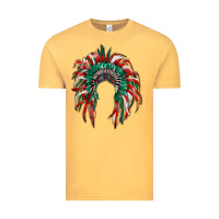Vintage Mustard mexican flag indian headdress Vintage Tee - RanaPortraitStore