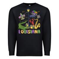 Black louisiana mardi gras Premium Sweatshirt - MaliasSmallBusiness