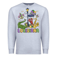 Heather Grey louisiana mardi gras Premium Sweatshirt - MaliasSmallBusiness