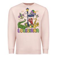 Pale Pink louisiana mardi gras Premium Sweatshirt - MaliasSmallBusiness