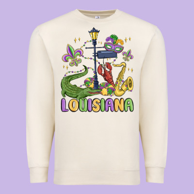 Louisiana Mardi Gras Premium Sweatshirt Designed By Maliassmallbusiness