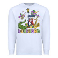 White louisiana mardi gras Premium Sweatshirt - MaliasSmallBusiness