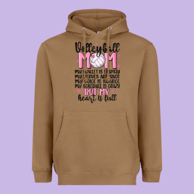 Volleyball Mom Heavyweight Hoodie Designed By Maliassmallbusiness
