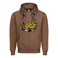 Chestnut horseshoe sunflower Zipper Hoodie - JahusDesignShop