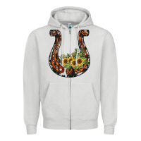 Dove Grey horseshoe sunflower Zipper Hoodie - JahusDesignShop
