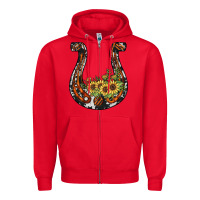 Red horseshoe sunflower Zipper Hoodie - JahusDesignShop