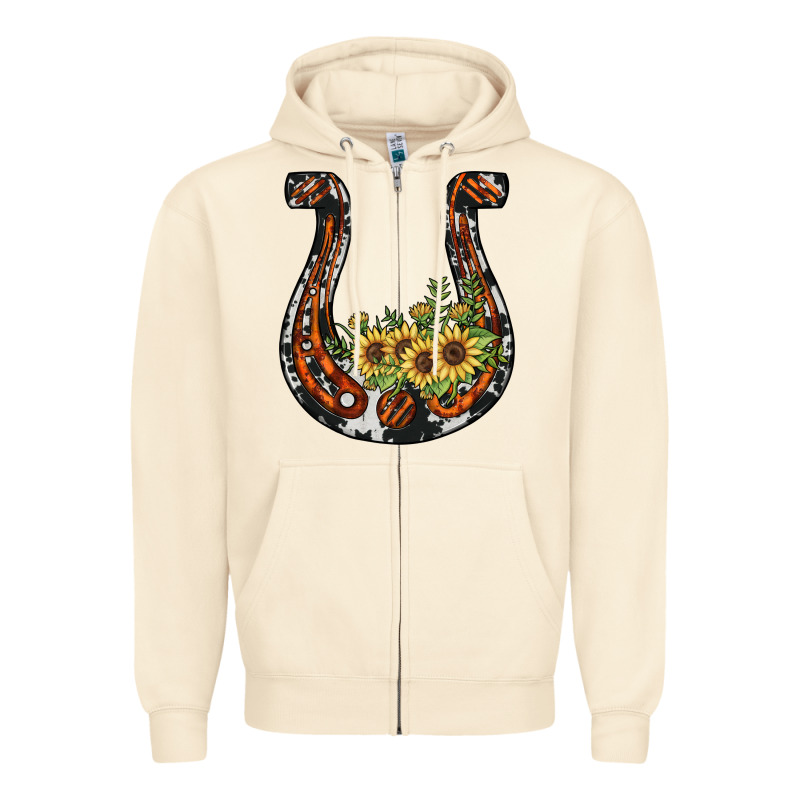 Horseshoe Sunflower Zipper Hoodie by JahusDesignShop | Teevron