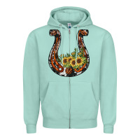 Seafoam horseshoe sunflower Zipper Hoodie - JahusDesignShop