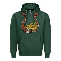 Sports Green horseshoe sunflower Zipper Hoodie - JahusDesignShop