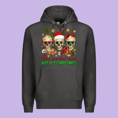 When Your Dead Inside But It's Christmas Premium Hoodie Designed By Bundleandbundleshop