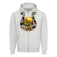 Dove Grey horseshoe sunset Zipper Hoodie - JahusDesignShop