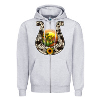 Heather Grey horseshoe sunset Zipper Hoodie - JahusDesignShop
