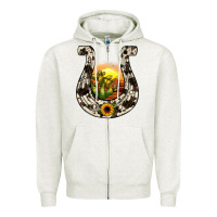Oatmeal Heather horseshoe sunset Zipper Hoodie - JahusDesignShop