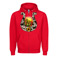 Red horseshoe sunset Zipper Hoodie - JahusDesignShop