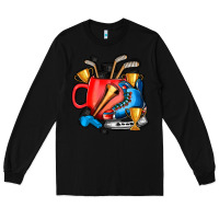 Black hockey coffee Long Sleeve Tee - AdoDesignShop