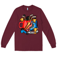 Burgundy hockey coffee Long Sleeve Tee - AdoDesignShop