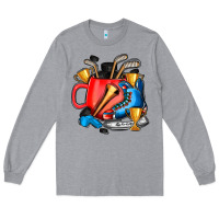 Heather Grey hockey coffee Long Sleeve Tee - AdoDesignShop