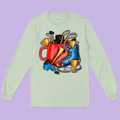 Hockey Coffee Long Sleeve Tee Designed By Adodesignshop