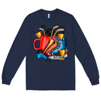 Navy hockey coffee Long Sleeve Tee - AdoDesignShop