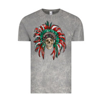 Cloud Rock mexican flag indian headdress with  skull Vintage Tee - RanaPortraitStore