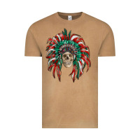 Vintage Camel mexican flag indian headdress with  skull Vintage Tee - RanaPortraitStore
