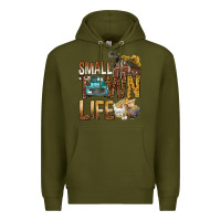 Army Green Small Town Life Premium Hoodie - BundleAndBundleShop