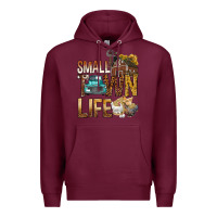 Burgundy Small Town Life Premium Hoodie - BundleAndBundleShop