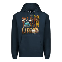 Navy Small Town Life Premium Hoodie - BundleAndBundleShop
