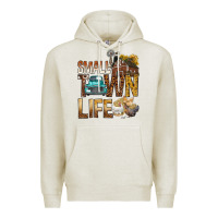 Oatmeal Heather Small Town Life Premium Hoodie - BundleAndBundleShop