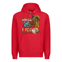 Red Small Town Life Premium Hoodie - BundleAndBundleShop