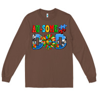 Chestnut ausome autism dad Long Sleeve Tee - AdoDesignShop
