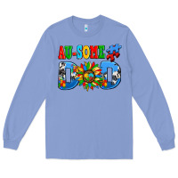 Colony Blue ausome autism dad Long Sleeve Tee - AdoDesignShop