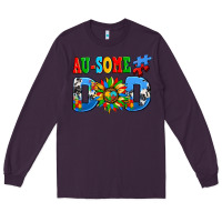Plum ausome autism dad Long Sleeve Tee - AdoDesignShop